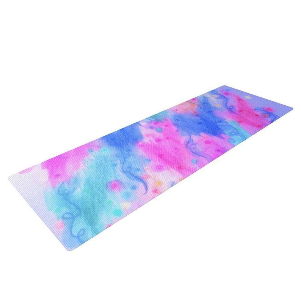 KESS InHouse Yoga Mat SEEING STARS II By Ebi Emporium Blue Pink